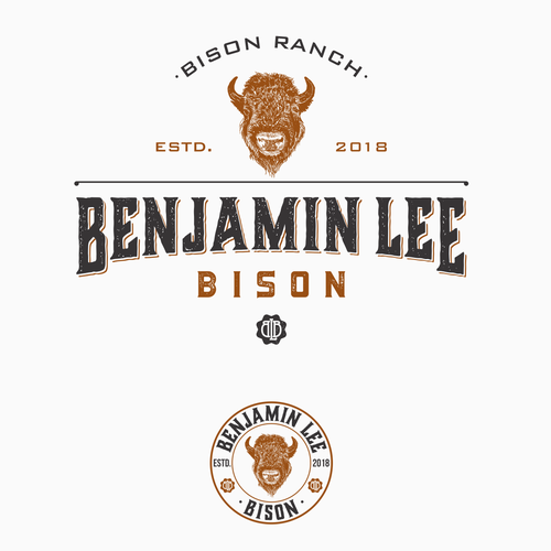 Ranch logo with the title 'benjamin lee bison ranch'