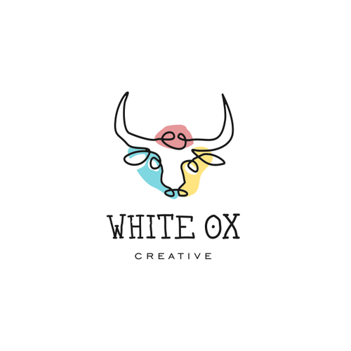 Ox logo with the title 'White Ox Creative Logo Design'