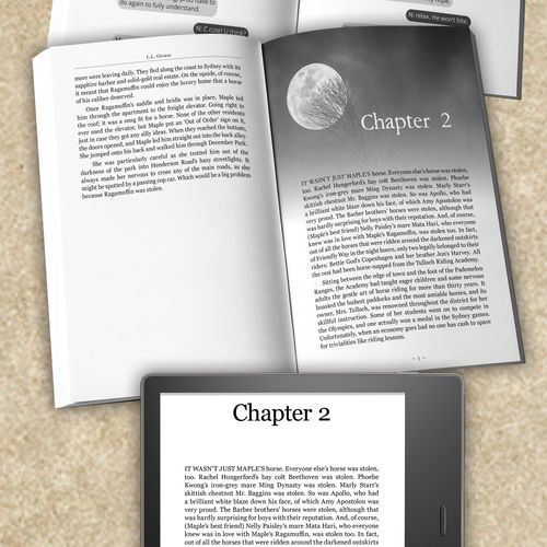Moonlight design with the title 'Young Adult Fiction Novel, Print and eBook'