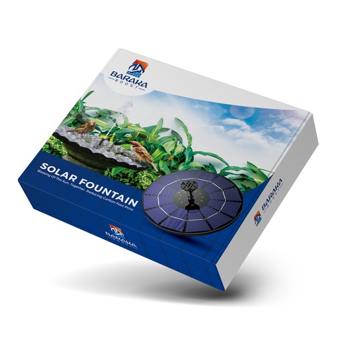 Solar design with the title 'BARAKA Solar Fountain Box Design'