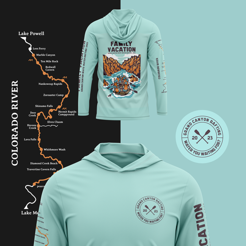 Rating design with the title 'Hooded Long Slevee Shirt Concept for Family Vacation'