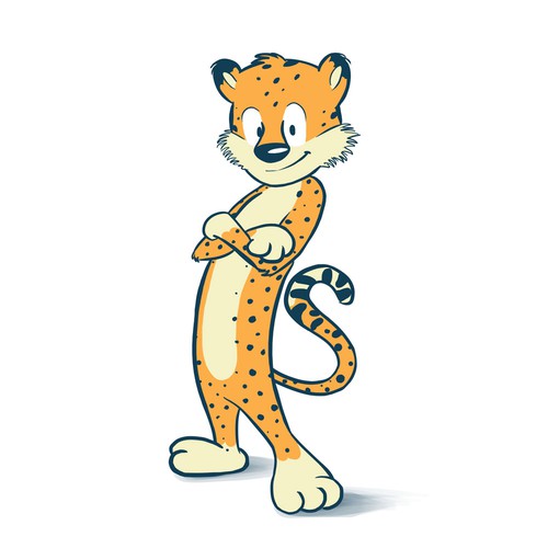 Feline design with the title 'Cheetah character design'