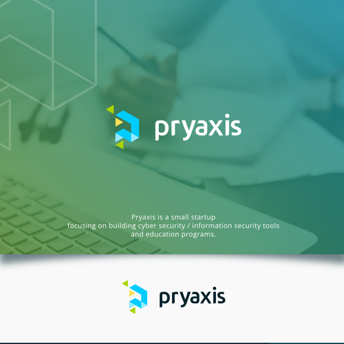 Cyber security logo with the title 'Logo concept for pryaxis'