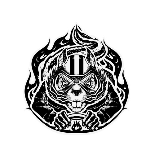 Vector logo with the title 'squirrel'