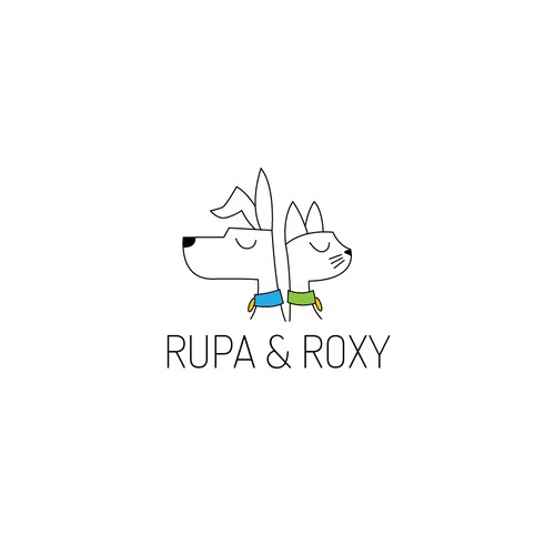 Cat and dog logo with the title 'Dog Collar Logo'