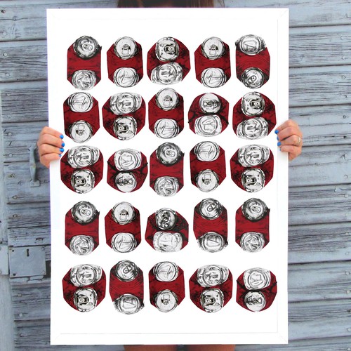 Pop art design with the title 'red cans poster'