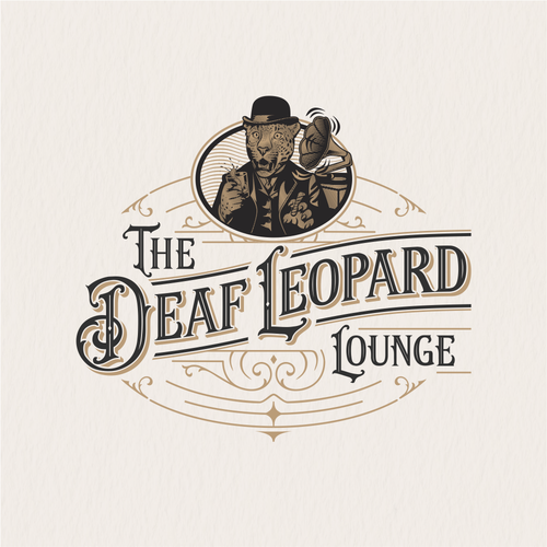 Leopard design with the title 'English style lounge illustration'