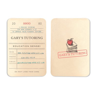 Library themed business cards for tutoring