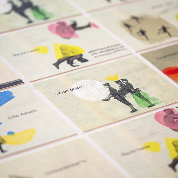 Collage artwork with the title 'Illustrations for Menschenerfolg'