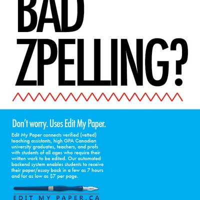 Update(2) Create an AWESOME University Campus / High School POSTER for Edit My Paper.ca!