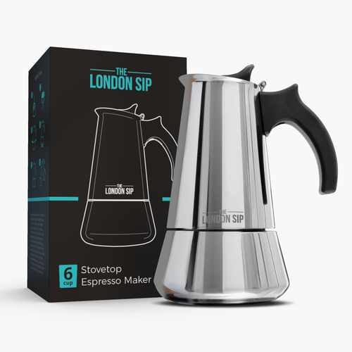 Espresso design with the title 'Packaging design for a modern take on a classic Italian coffee maker'