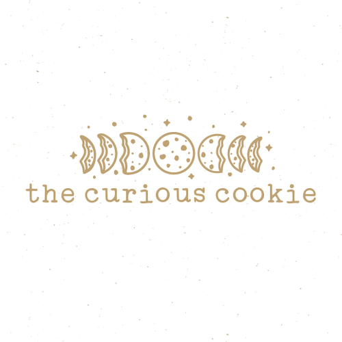 Cake design with the title 'the curious cookie'