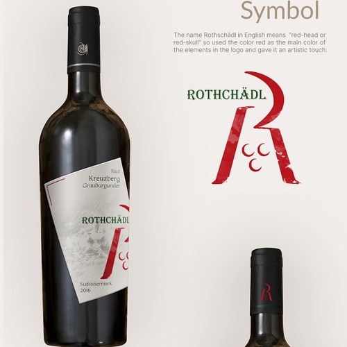 Modern label with the title 'Wine Label Modern Design- Rothschädl'