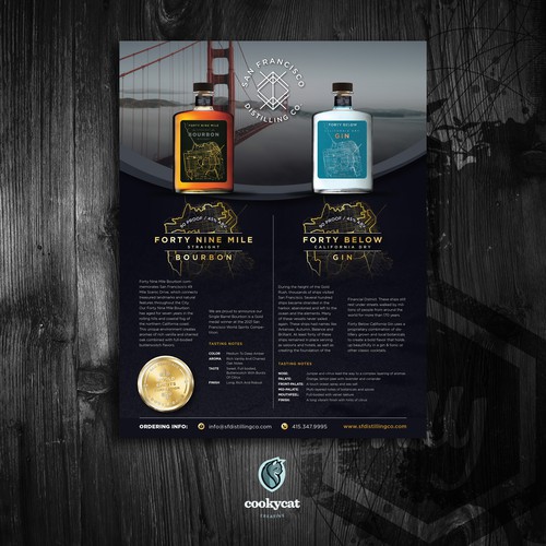 Gin design with the title 'San Francisco Distilling Co.'