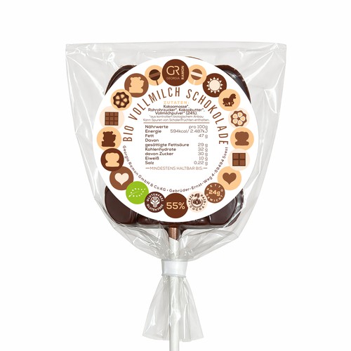 Chocolate design with the title 'Chocolate lollypop Label'