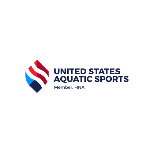 Aquatic design with the title 'United States Aquatic Sports Logo'