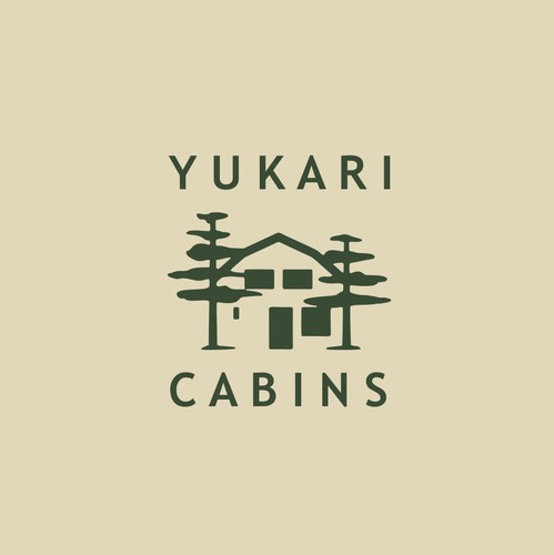 Cabin logo with the title 'Logo concept for forest cabin rentals'