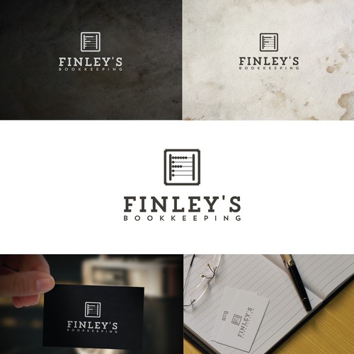 Black and white logo with the title 'Modern vintage design for bookkeeping agency'