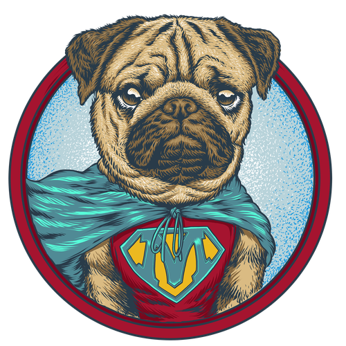 Pet t-shirt with the title 'Superdog'