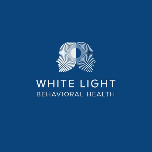 Psychology design with the title 'White Light Behavioral Health Logo'