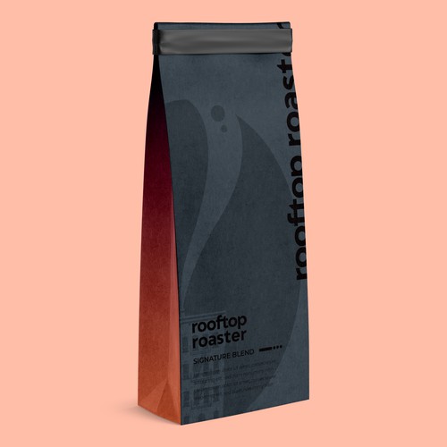 Paper bag packaging with the title 'ROFTOOP ROASTER PACKAGING'