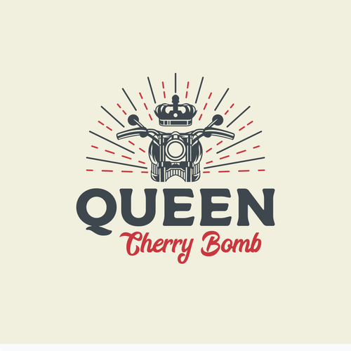 Biker logo with the title 'Queen cherry bomb'