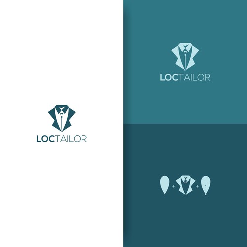 Laptop logo with the title 'Loctailor logo design'