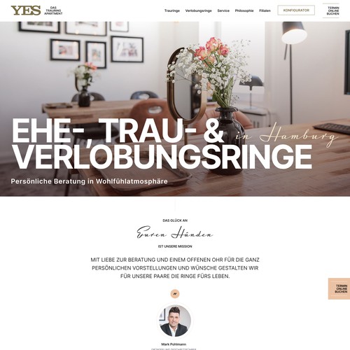 Wedding website with the title 'wedding rings'