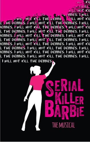 Dark artwork with the title 'Musical theater poster design'