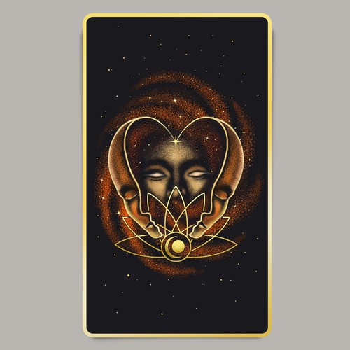 Meditation illustration with the title 'Oracle card illustration'