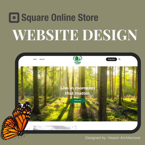 Online store website with the title 'SQUARE ONLINE STORE| for Du Page Forest'