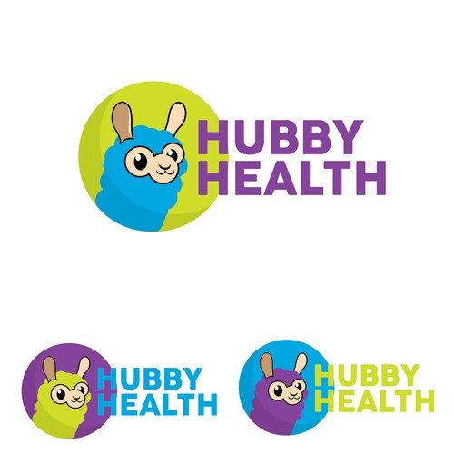 Alpaca logo with the title 'Logo concept for Hubby Health'