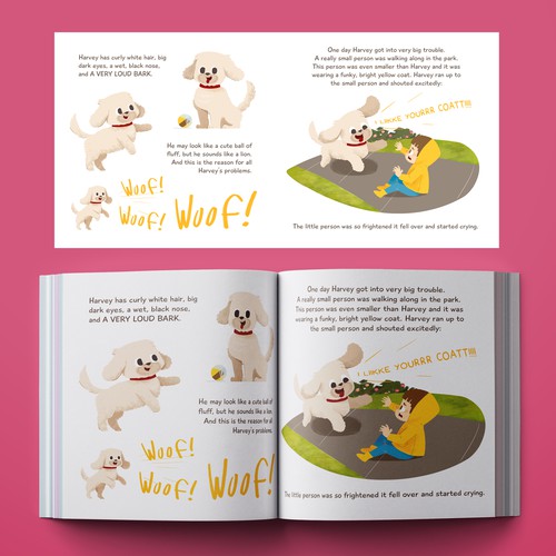 Animal character artwork with the title 'Children's book'