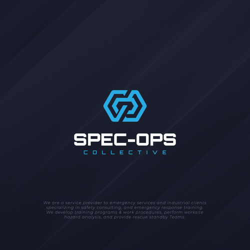 Military logo with the title 'A logo with undertones of the military, heavy industry, and the collective mentality of a hive'