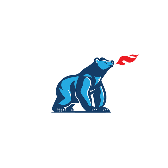 Trend logo with the title 'Clean Logo Design for Polar bear blowing flames'