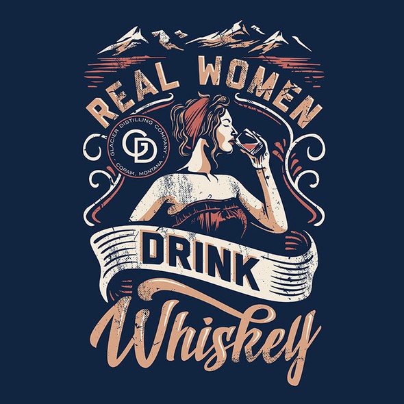 Drink t-shirt with the title 'Real Women Drink Whiskey'