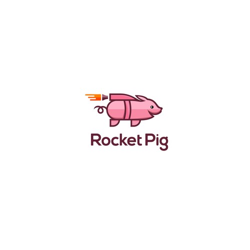 Startup logo with the title 'RocketPig'