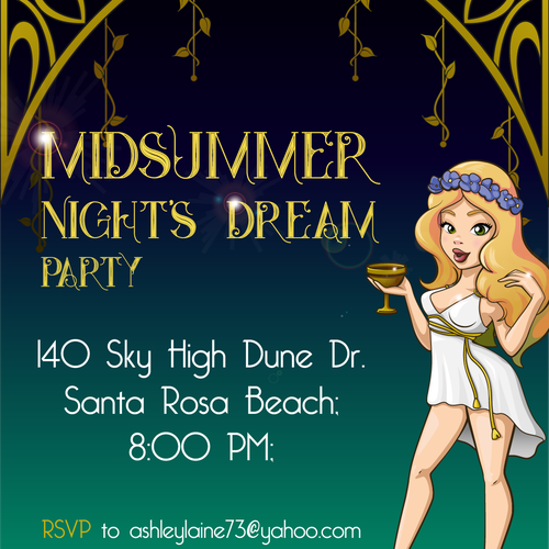 Thematic design with the title 'Thematic party invitation'