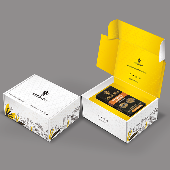 Mailbox design with the title 'Bee&you Shipping box'