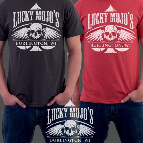 Biker t-shirt with the title 'Looking for a voodo type design for a biker bar in WI'