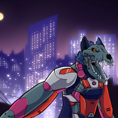 Wolf book cover with the title 'Book Cover Design For Sci-Fi Novel'