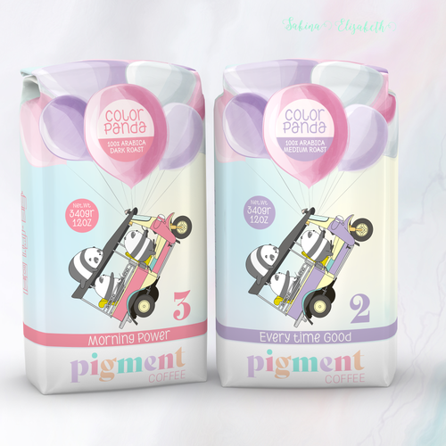 Coffee packaging with the title 'Colorful Specialty Coffee Bag Design'