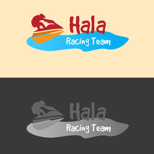 Happiness logo with the title 'Logo concept for a Jet Ski Racing team'