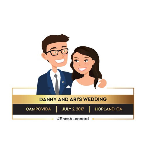Filter design with the title 'Custom snapchat geo-filter for Danny and Ari's wedding'