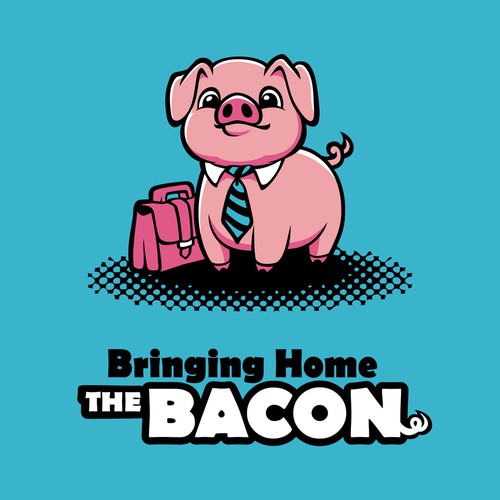Pig design with the title 'Funny T-shirt Illustration'