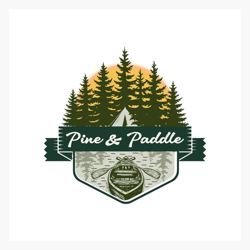 Hiking logo with the title 'Pine & Paddle - A Gateway to the Outdoor Northern Lifestyle'