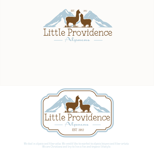 Alpaca logo with the title 'Logo for organic farm featuring alpacas, both Suri and Huacaya'