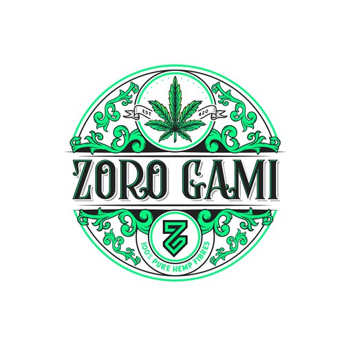 Ornamental logo with the title 'Zoro Gami Logo Design'