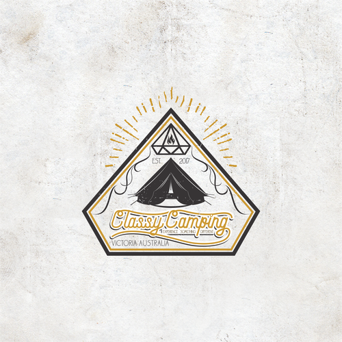 Road trip logo with the title 'Classy Camping Lopgo Design'