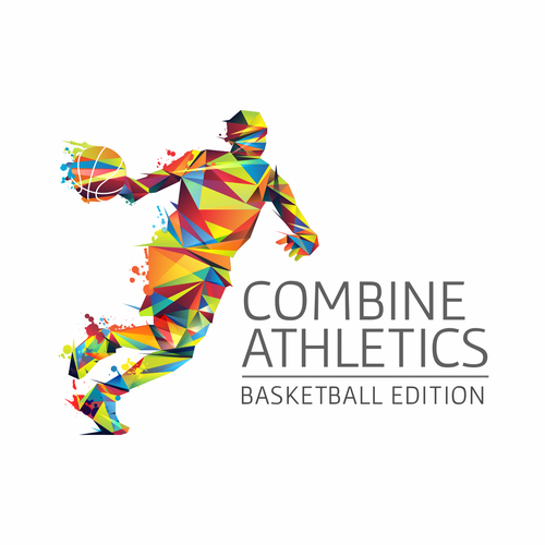 Basket logo with the title 'Logo design concept for Combine Athletics basketball camps.'